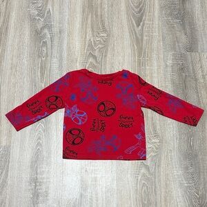 Marvel Red Long Sleeve Spider Graphic Tee